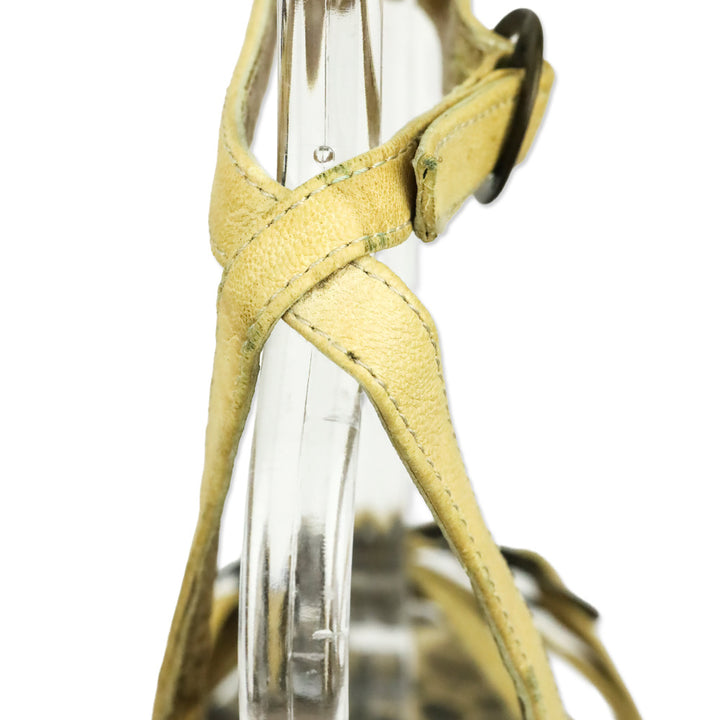 Just Cavalli Tan Leather Ankle Wrap Sandal