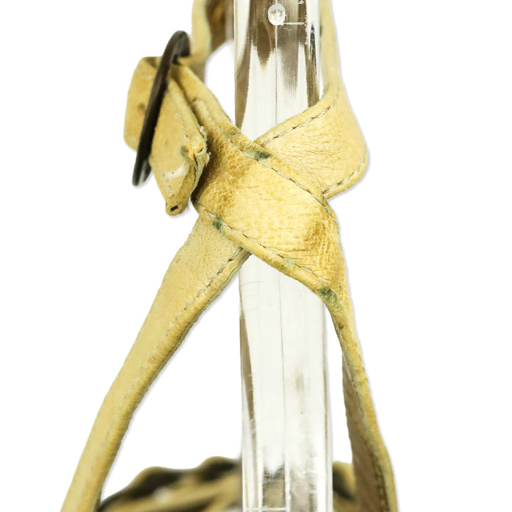 Just Cavalli Tan Leather Ankle Wrap Sandal