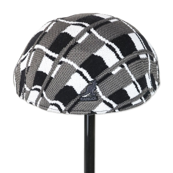 Kangol Black/White Pattern Knit Paperboy Hat