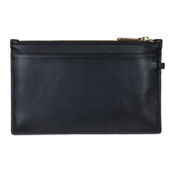Karl Lagerfeld Black Quilted Leather Wristlet Wallet