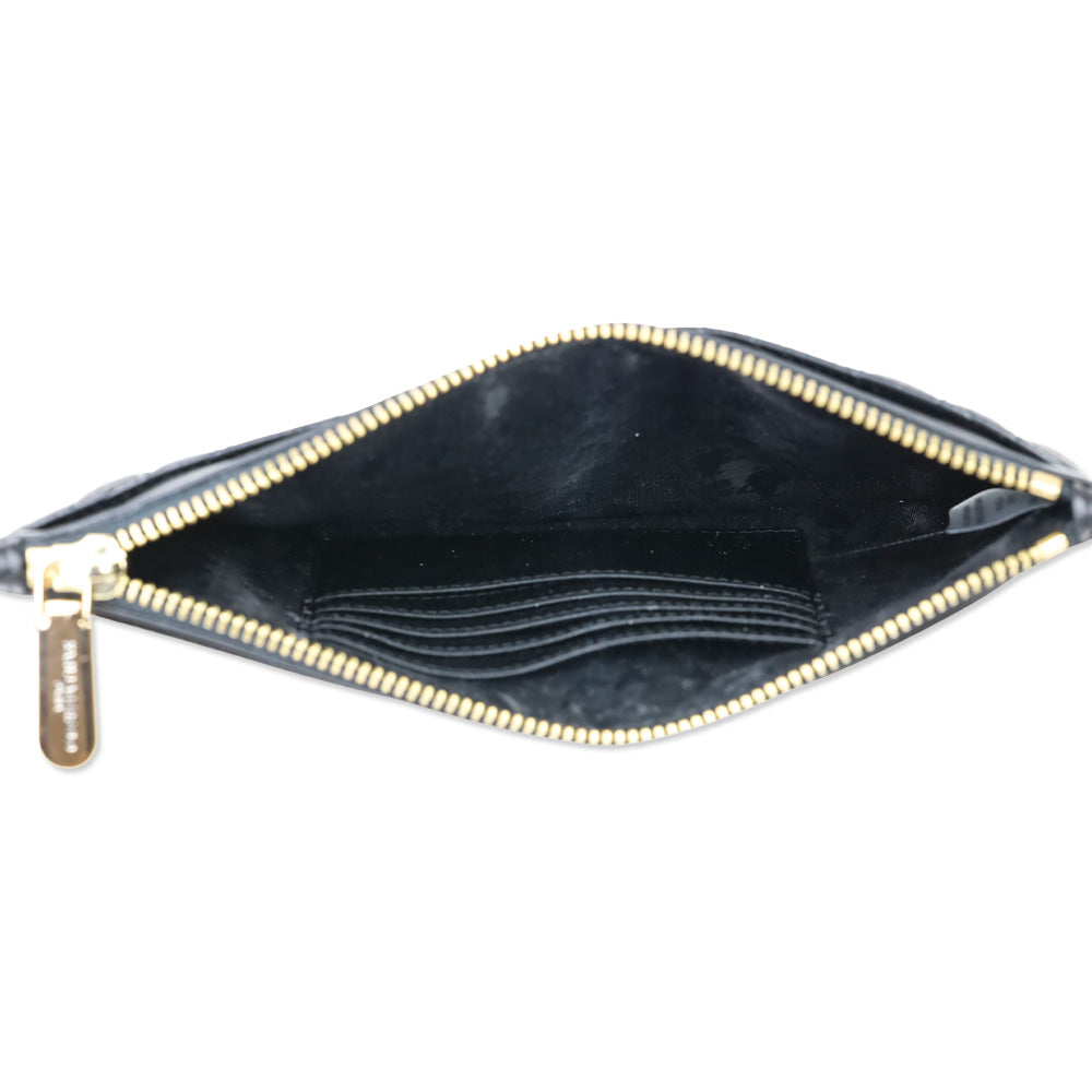 Karl Lagerfeld Black Quilted Leather Wristlet Wallet
