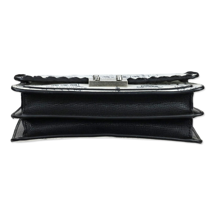 Karl Lagerfeld Black/White Toile Corinne Crossbody Bag