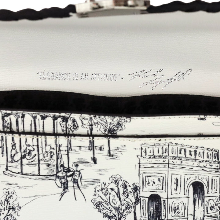 Karl Lagerfeld Black/White Toile Corinne Crossbody Bag