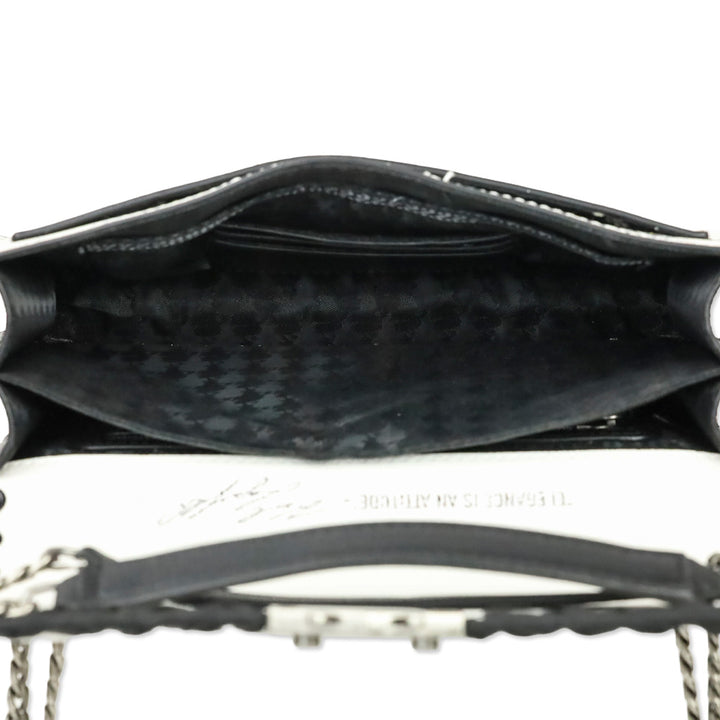 Karl Lagerfeld Black/White Toile Corinne Crossbody Bag