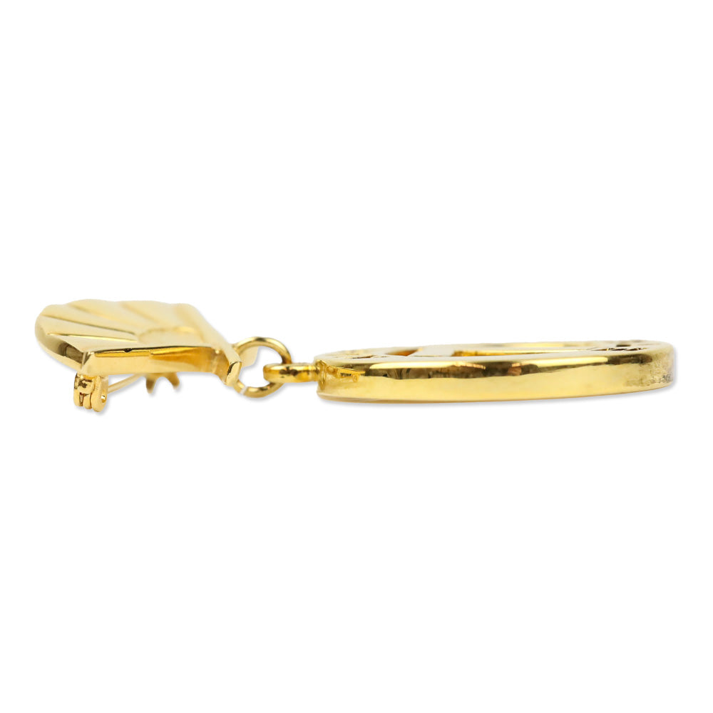 Karl Lagerfeld Vintage Gold Karl 7 Ete Circle Fan Pin