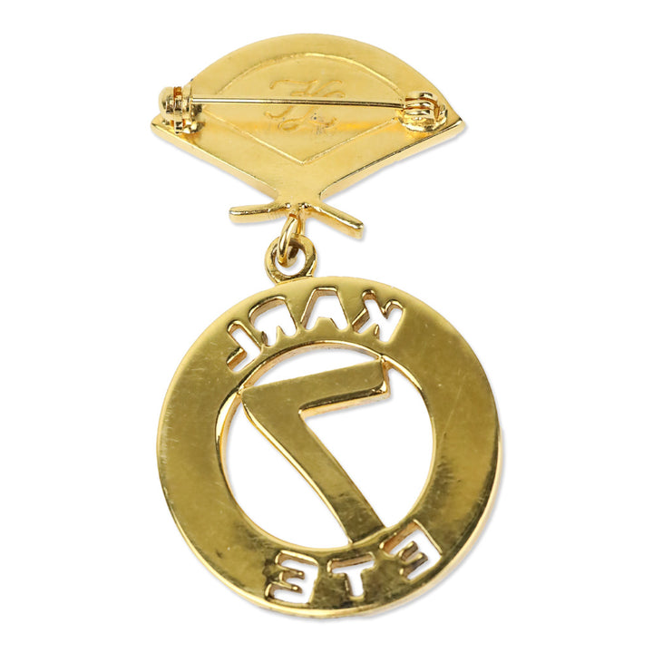 Karl Lagerfeld Vintage Gold Karl 7 Ete Circle Fan Pin