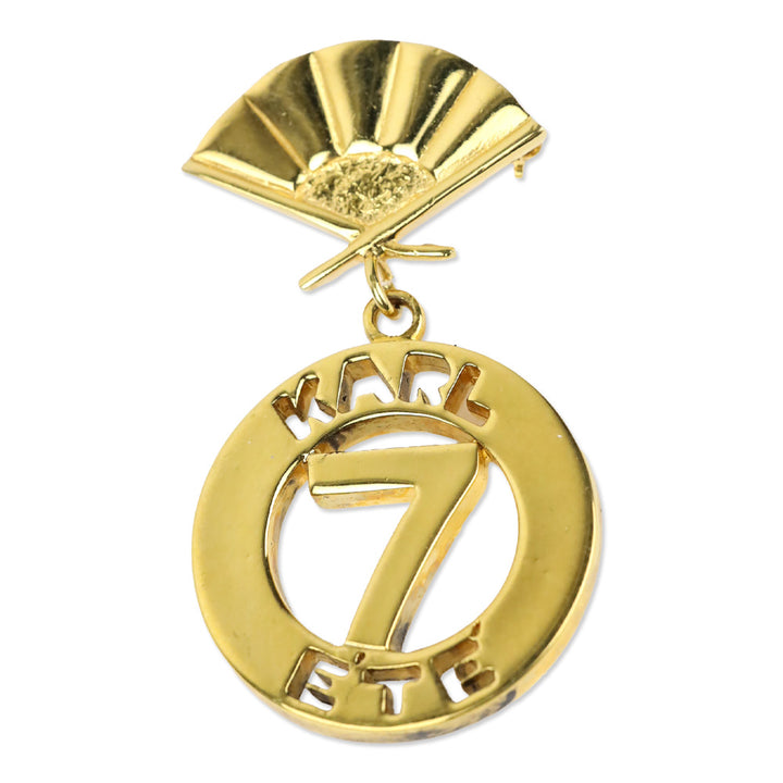 Karl Lagerfeld Vintage Gold Karl 7 Ete Circle Fan Pin