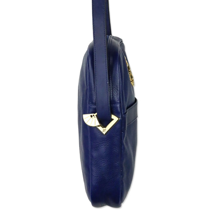 Karl Lagerfield Blue Leather Crossbody Bag