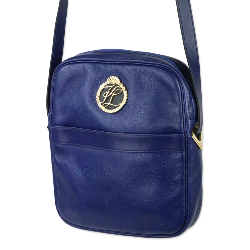 Karl Lagerfield Blue Leather Crossbody Bag