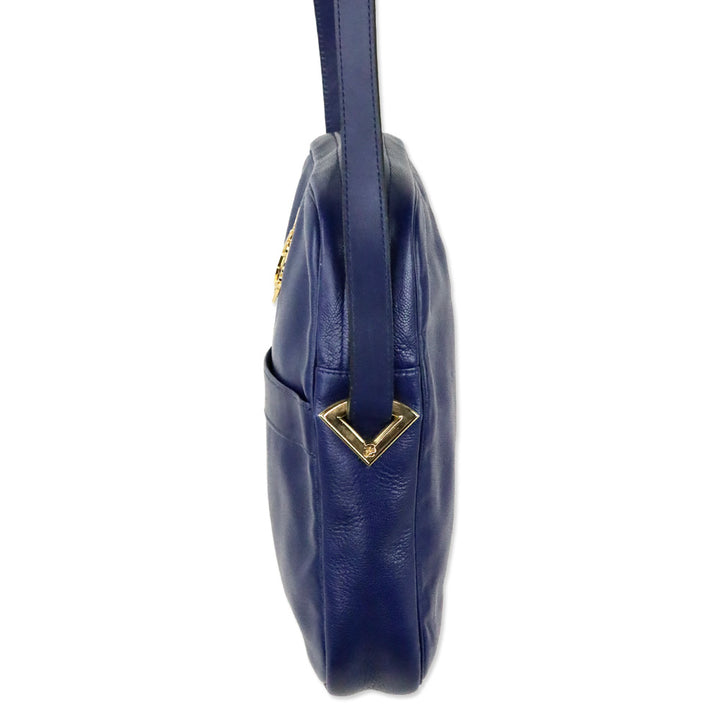 Karl Lagerfield Blue Leather Crossbody Bag