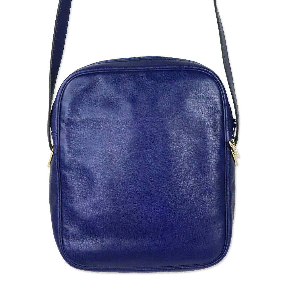 Karl Lagerfield Blue Leather Crossbody Bag