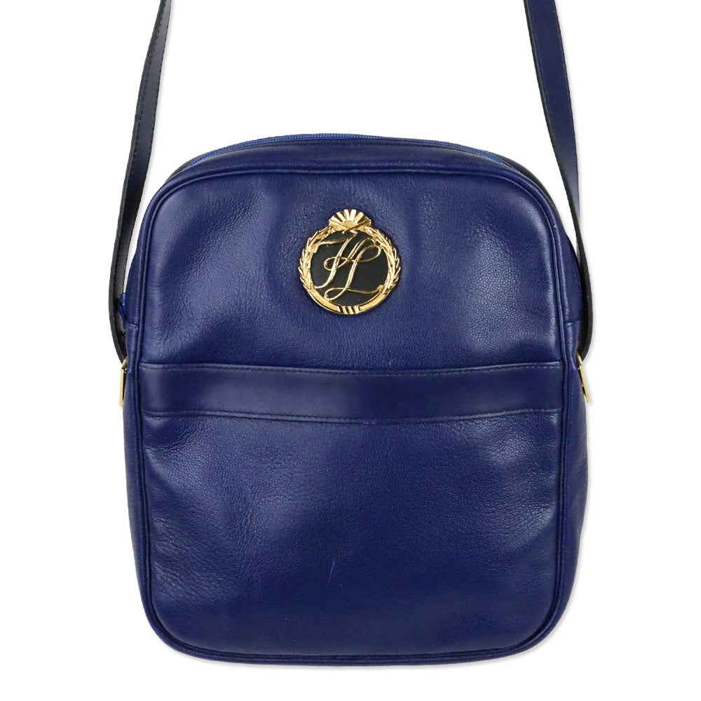 Karl Lagerfield Blue Leather Crossbody Bag