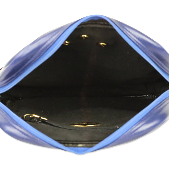 Karl Lagerfield Blue Leather Crossbody Bag
