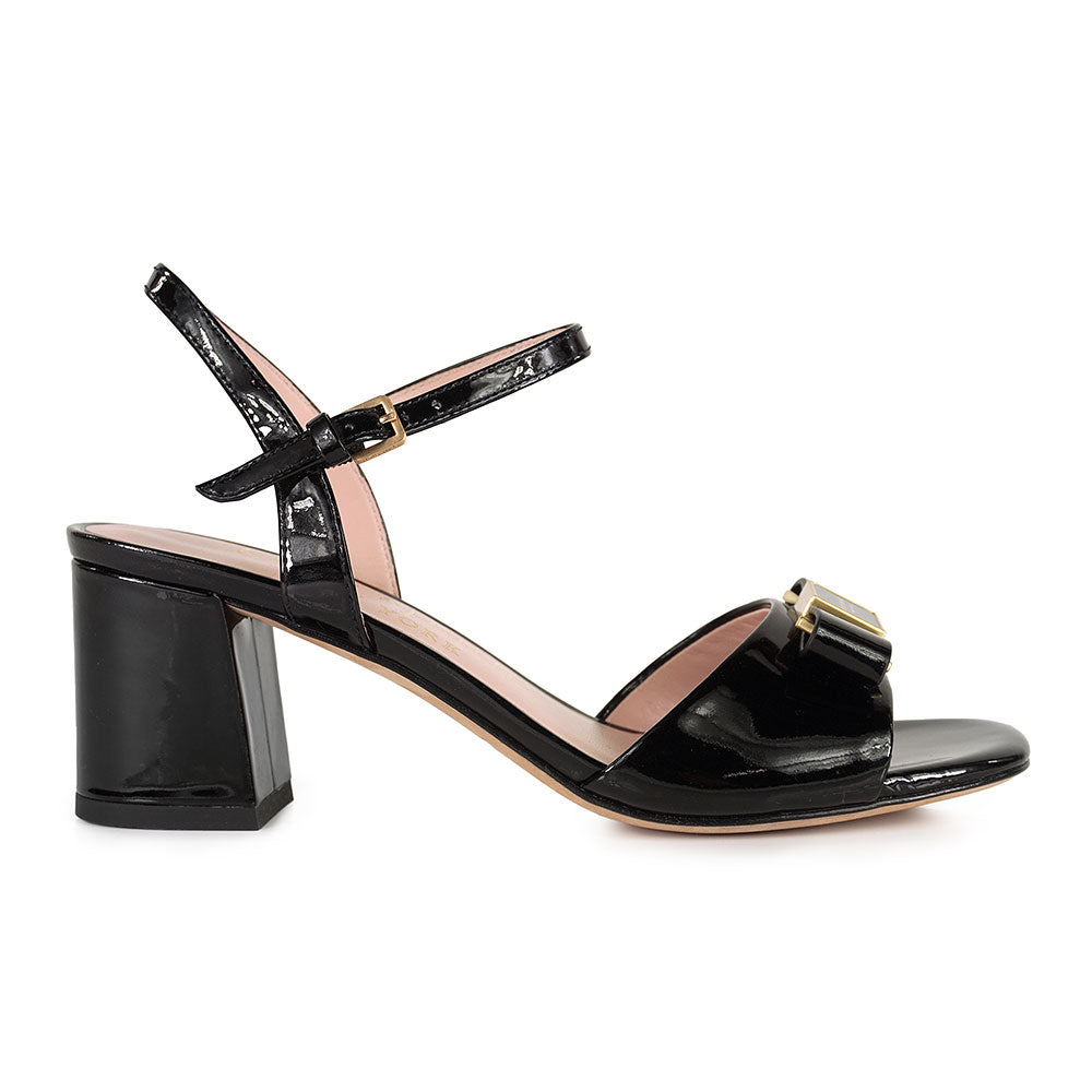 Kate Spade Black Patent Leather Bow Sandals