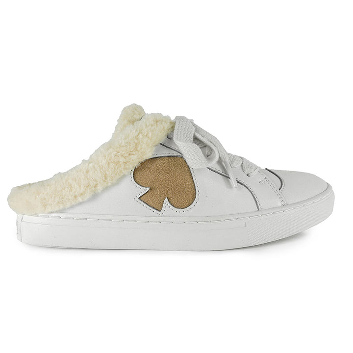 Kate Spade Fez White Leather Sneaker Mules