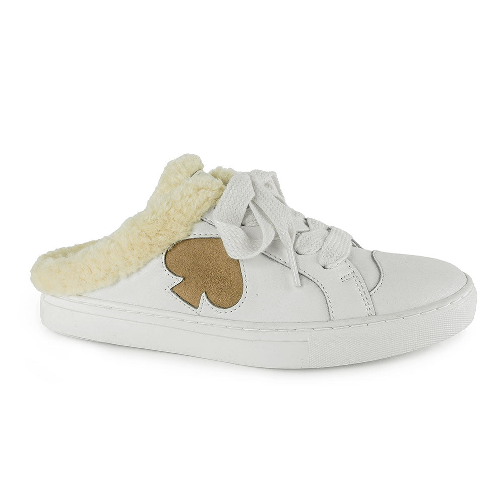 Kate Spade Fez White Leather Sneaker Mules