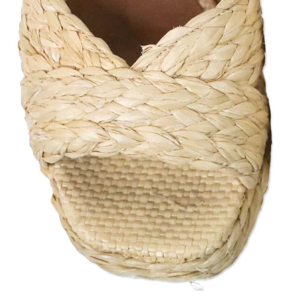 Kate Spade Beige Braided Raffia Jute Sandal