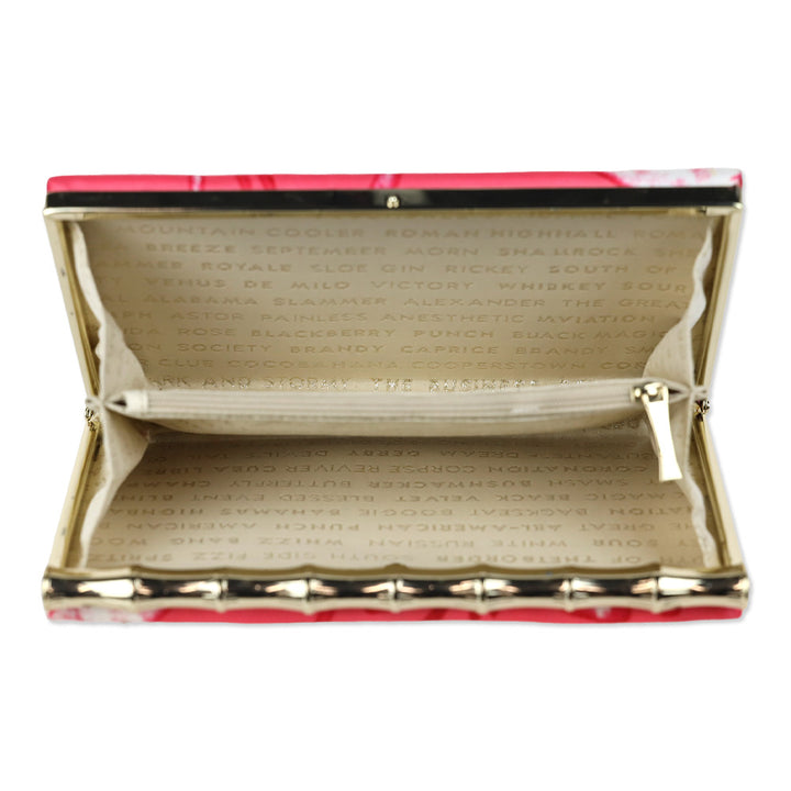 Kate Spade Belles Rissa Coral Silk Frame Evening Clutch