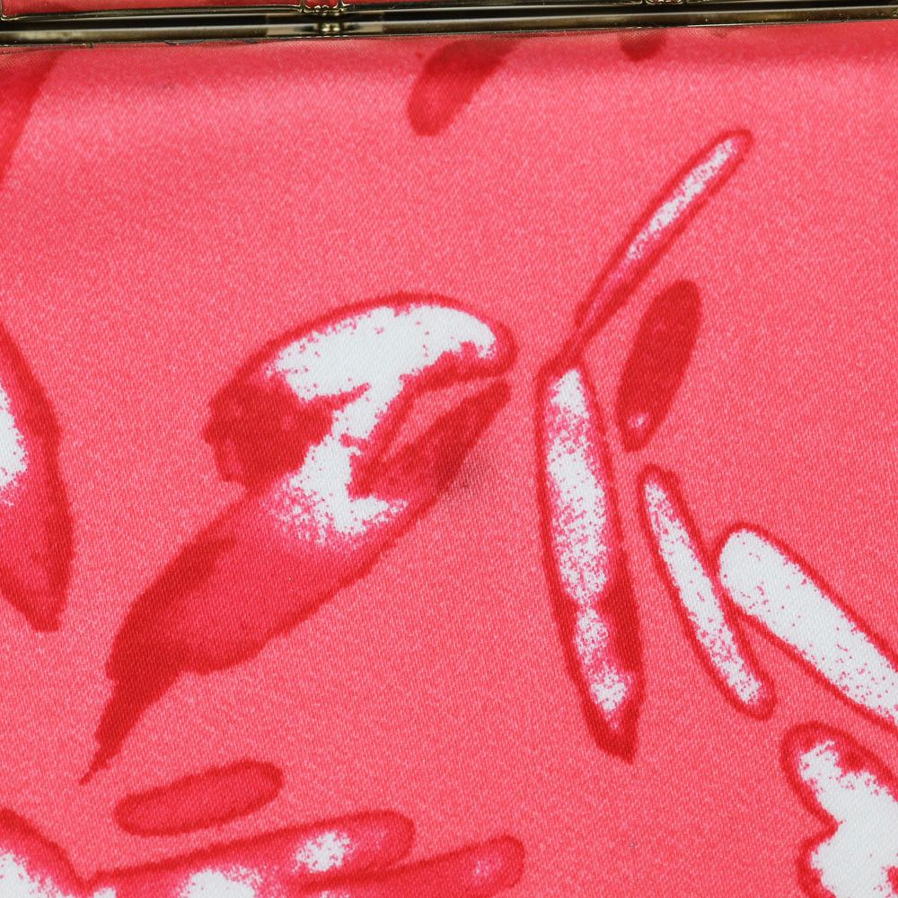 Kate Spade Belles Rissa Coral Silk Frame Evening Clutch