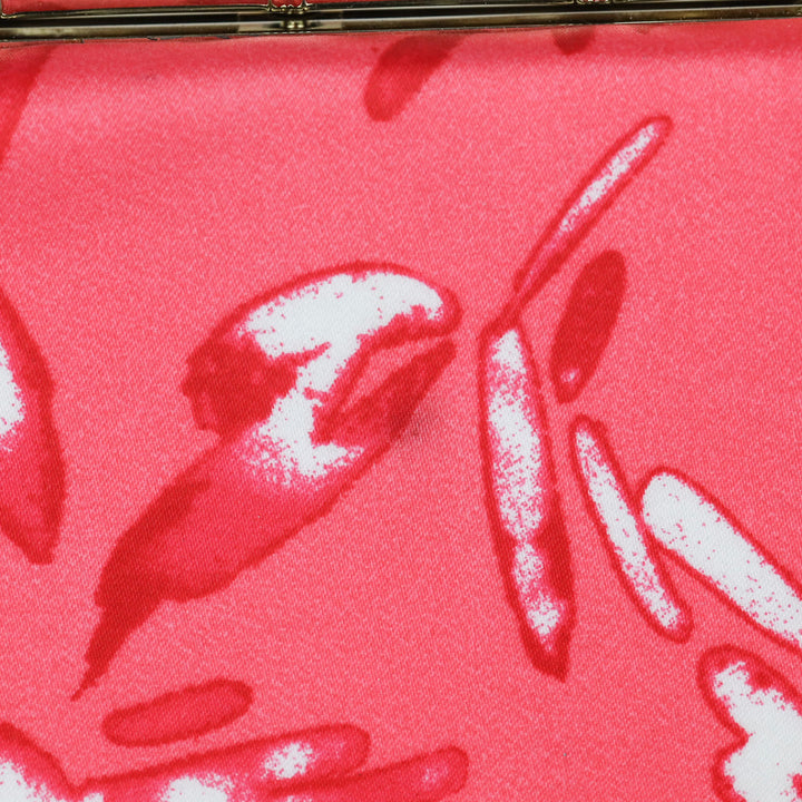 Kate Spade Belles Rissa Coral Silk Frame Evening Clutch