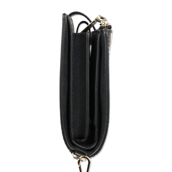 Kate Spade Black Multi Glimmer Dot Print Staci Phone Wallet Wristlet
