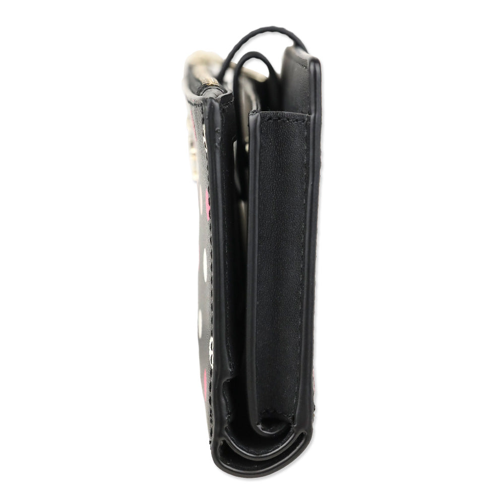 Kate Spade Black Multi Glimmer Dot Print Staci Phone Wallet Wristlet