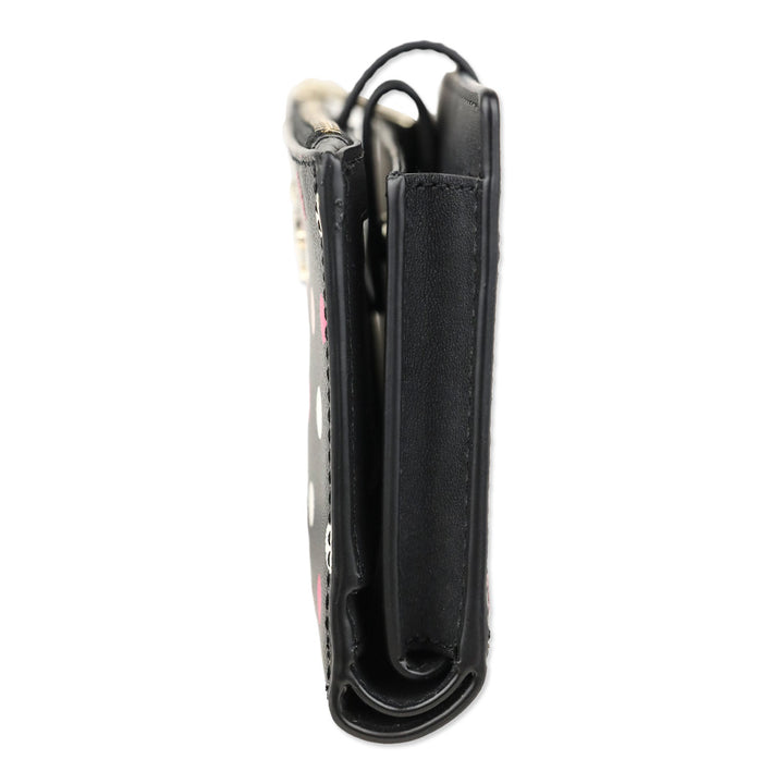 Kate Spade Black Multi Glimmer Dot Print Staci Phone Wallet Wristlet