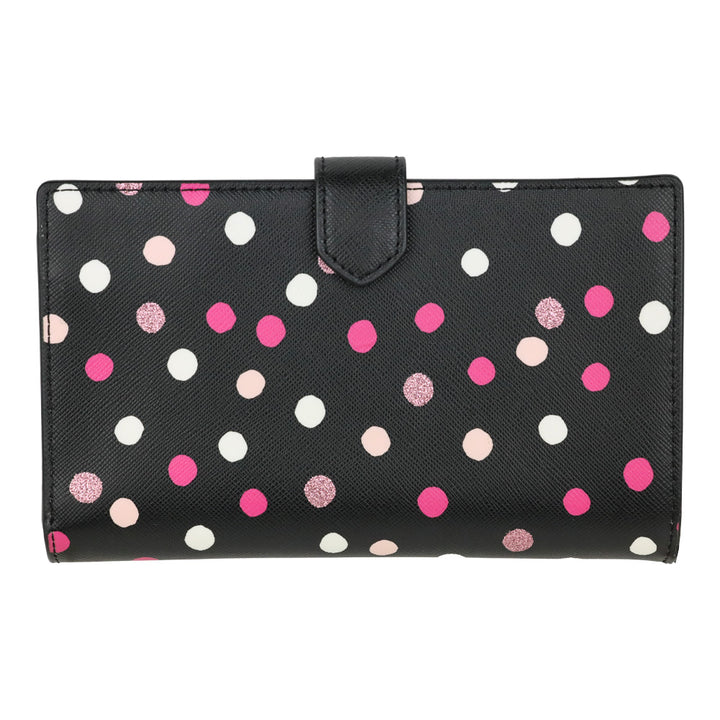 Kate Spade Black Multi Glimmer Dot Print Staci Phone Wallet Wristlet