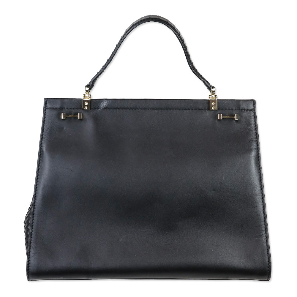 Kate Spade Black/White Snakeskin Shaw Street Kegan Satchel