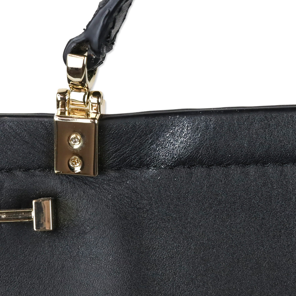 Kate Spade Black/White Snakeskin Shaw Street Kegan Satchel