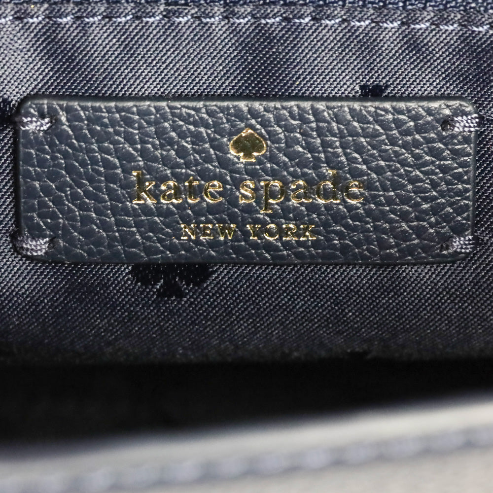 Kate Spade Blazer Blue Luna Woven Gingham Crescent Crossbody