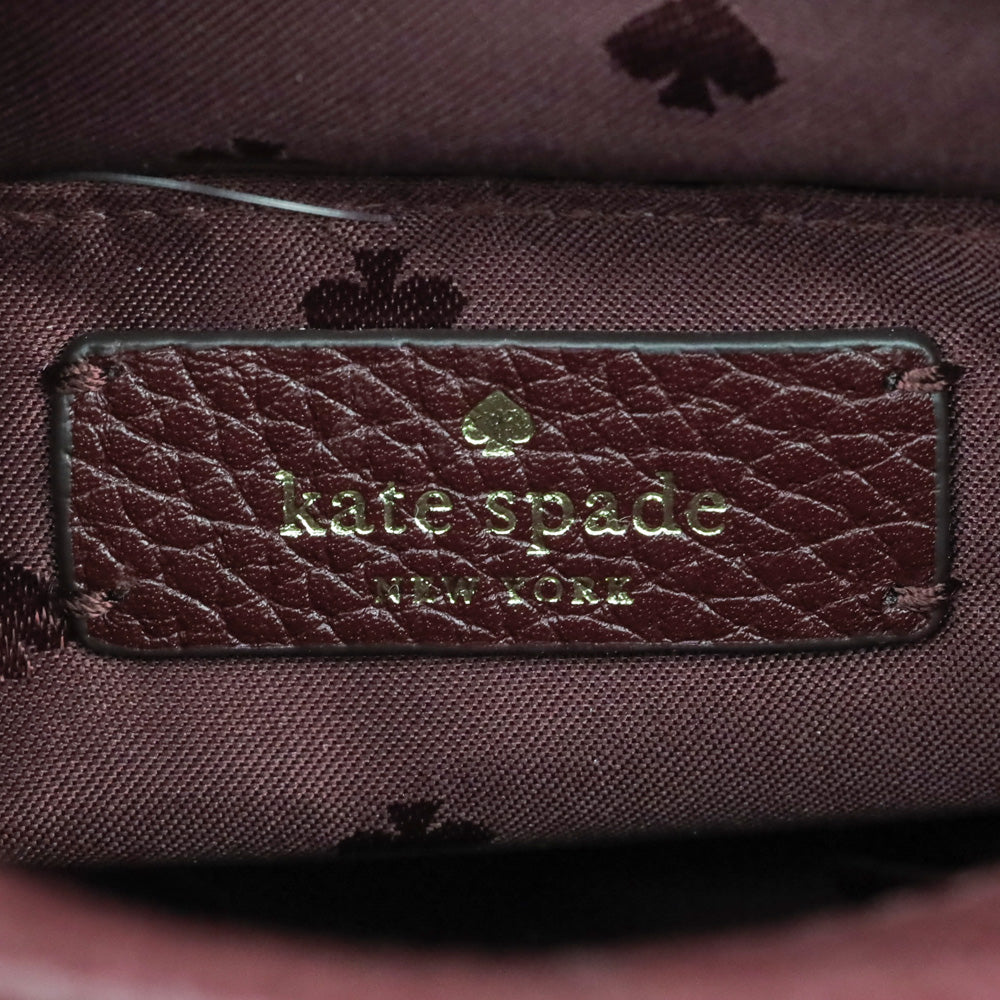 Kate Spade Burgundy Pebbled Leather Polly Medium Crossbody Camera Bag with Tassel