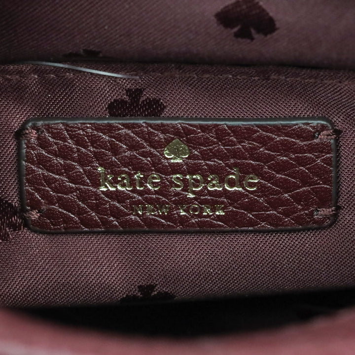Kate Spade Burgundy Pebbled Leather Polly Medium Crossbody Camera Bag with Tassel
