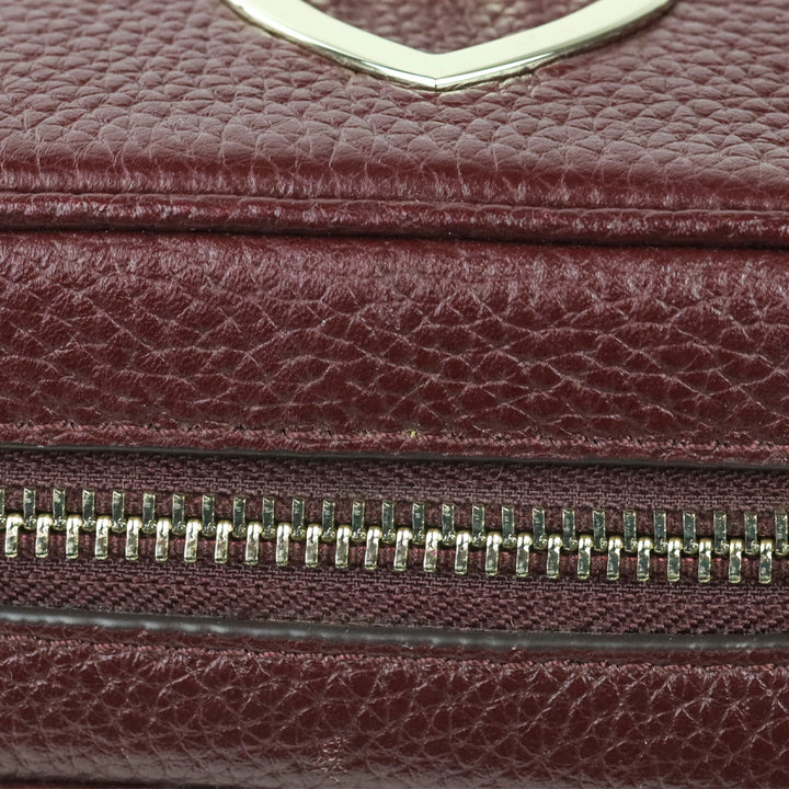 Kate Spade Burgundy Pebbled Leather Polly Medium Crossbody Camera Bag with Tassel
