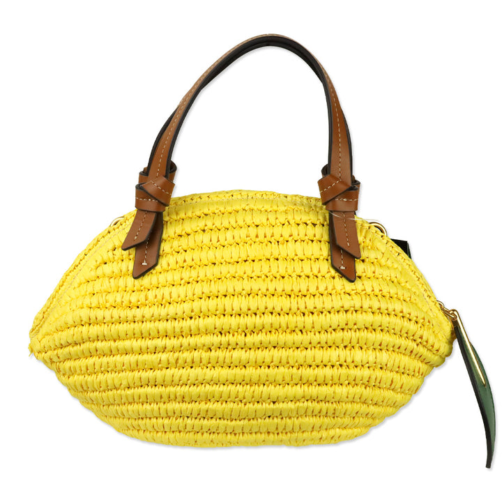 Kate Spade Dandelion Lemon Drop Straw 3d Crossbody Tote