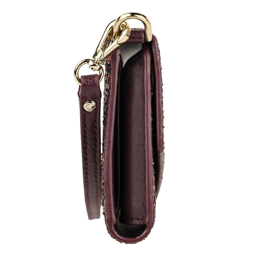 Kate Spade Deep Plum Laurel Way Glitter iPhone Wristlet