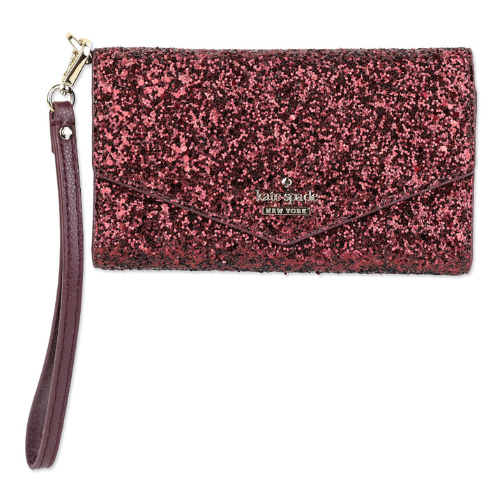 Kate Spade Deep Plum Laurel Way Glitter iPhone Wristlet