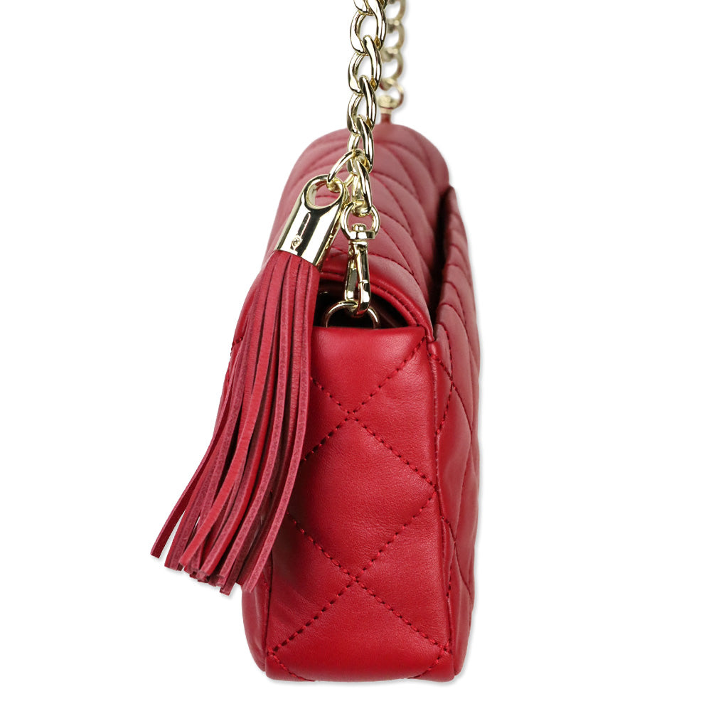 Kate Spade Hibiscus Red Emerson Place Serena Quilted Leather Crossbody