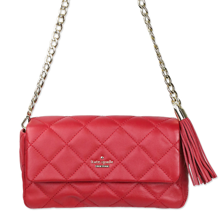 Kate Spade Hibiscus Red Emerson Place Serena Quilted Leather Crossbody