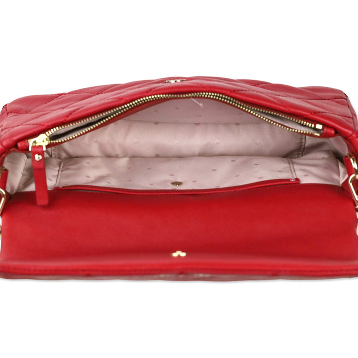 Kate Spade Hibiscus Red Emerson Place Serena Quilted Leather Crossbody