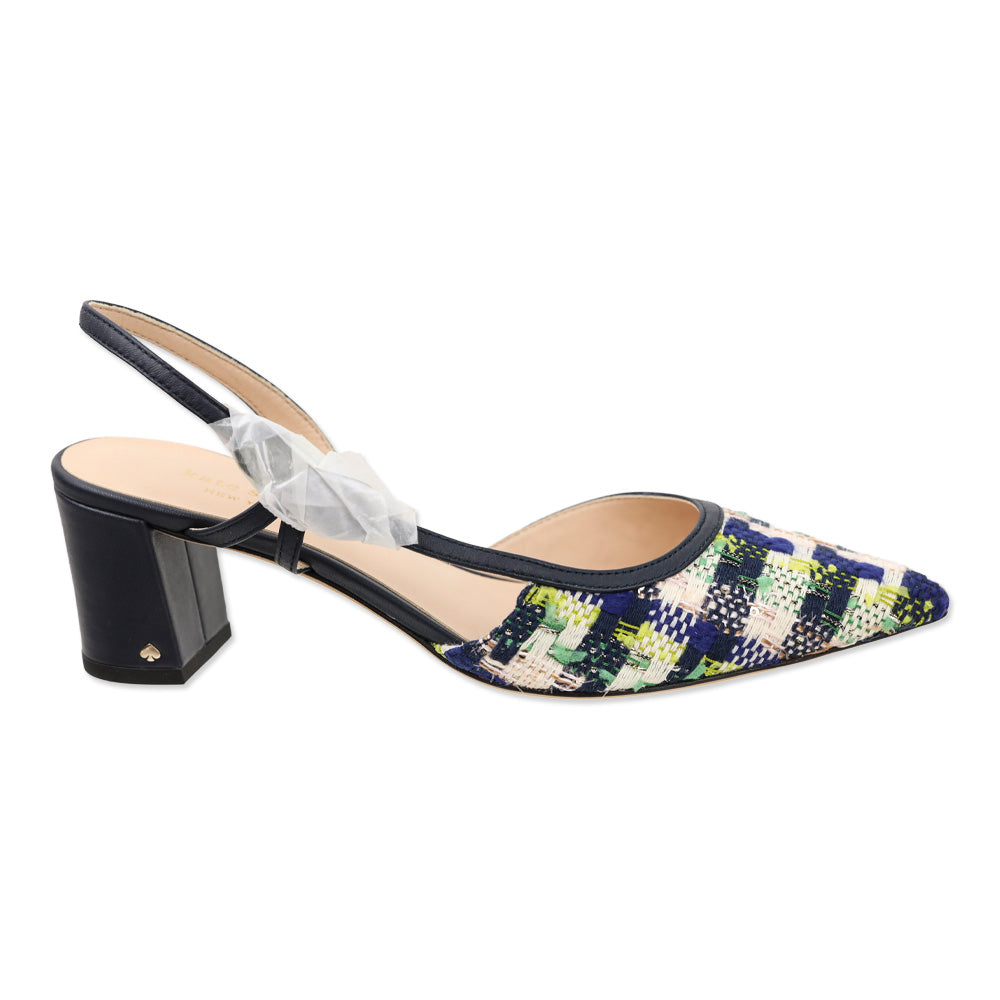Kate Spade Juniper Multi Sienna Tweed Midge Bow Sling Pump