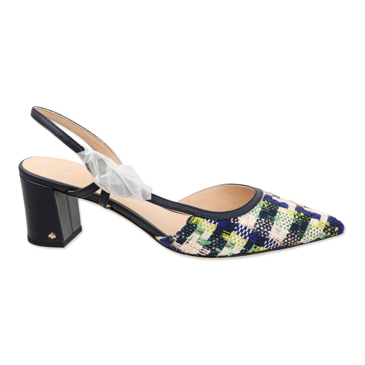 Kate Spade Juniper Multi Sienna Tweed Midge Bow Sling Pump