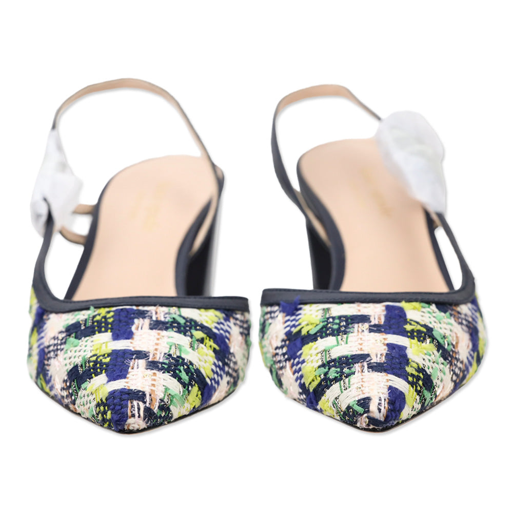 Kate Spade Juniper Multi Sienna Tweed Midge Bow Sling Pump