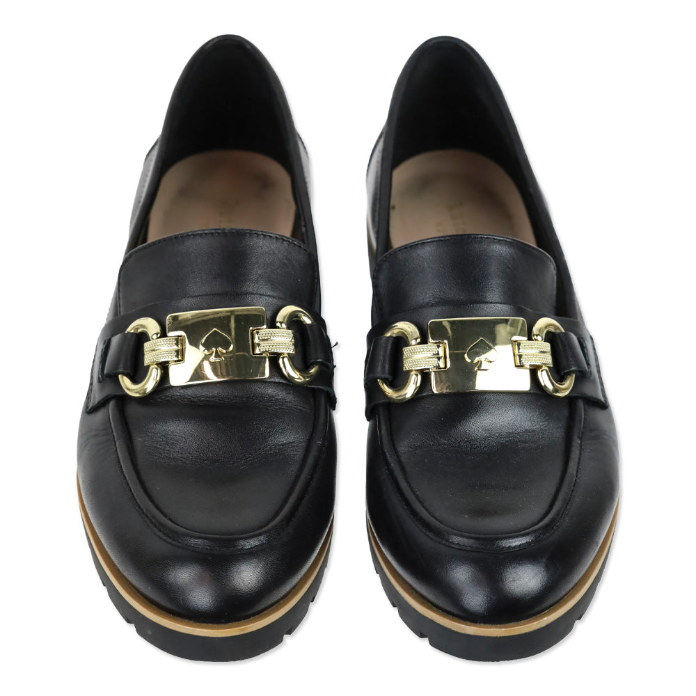 Kate Spade Kolby Black Leather Loafer