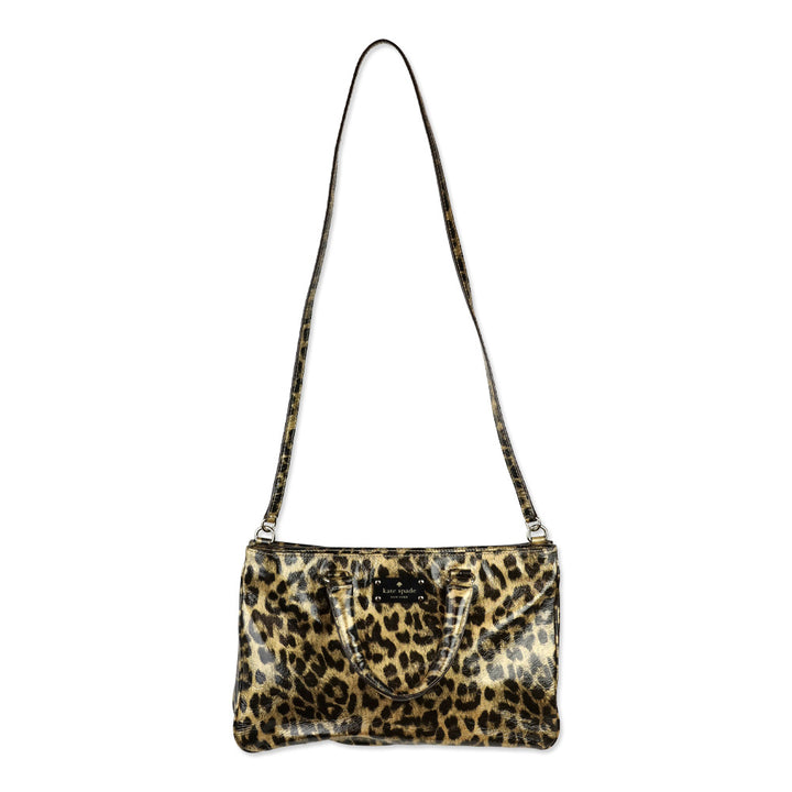 Kate Spade Leopard Print Patent Leather Fanfare Brette Satchel