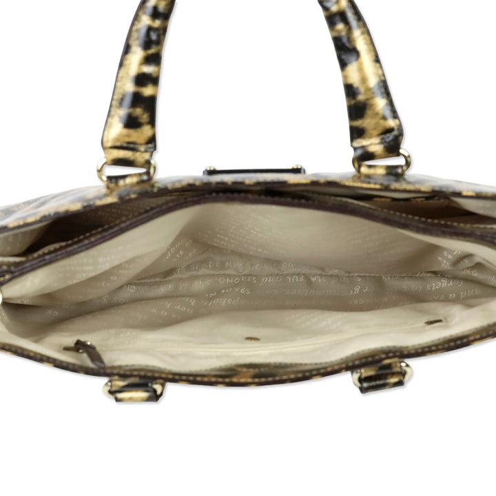 Kate Spade Leopard Print Patent Leather Fanfare Brette Satchel
