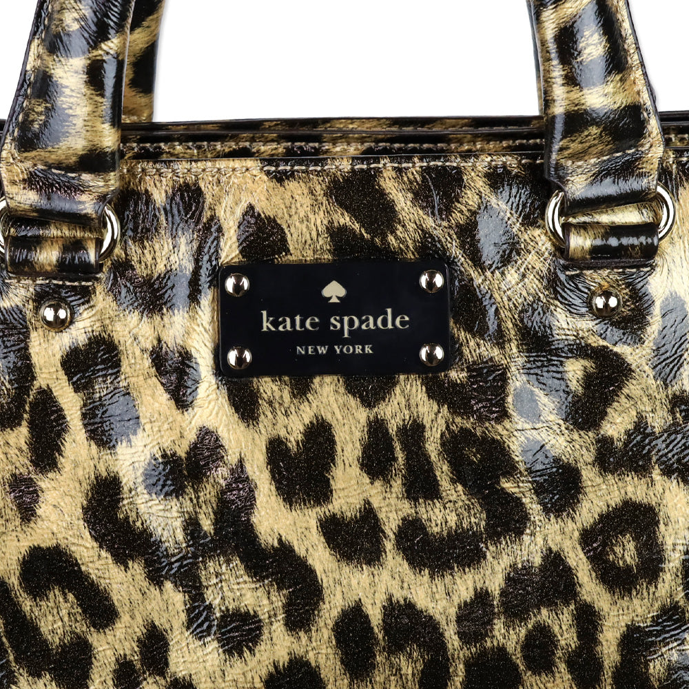 Kate Spade Leopard Print Patent Leather Fanfare Brette Satchel
