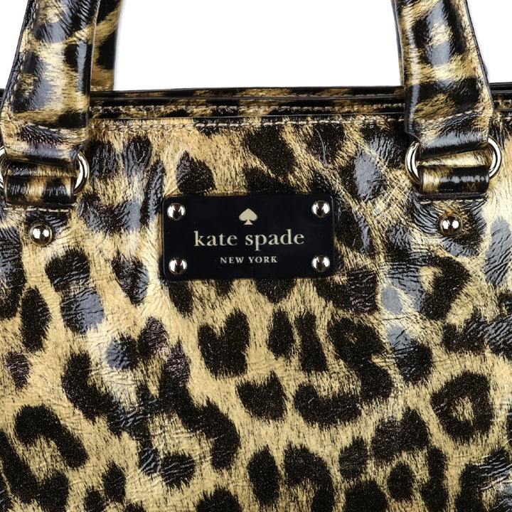 Kate Spade Leopard Print Patent Leather Fanfare Brette Satchel