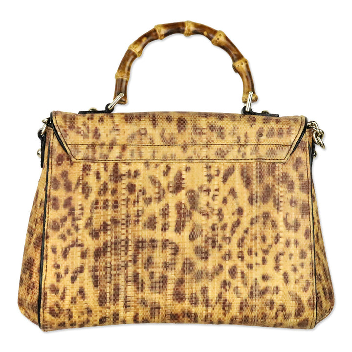 Kate Spade Leopard Print Raffia Tiki Little Nadine Bag
