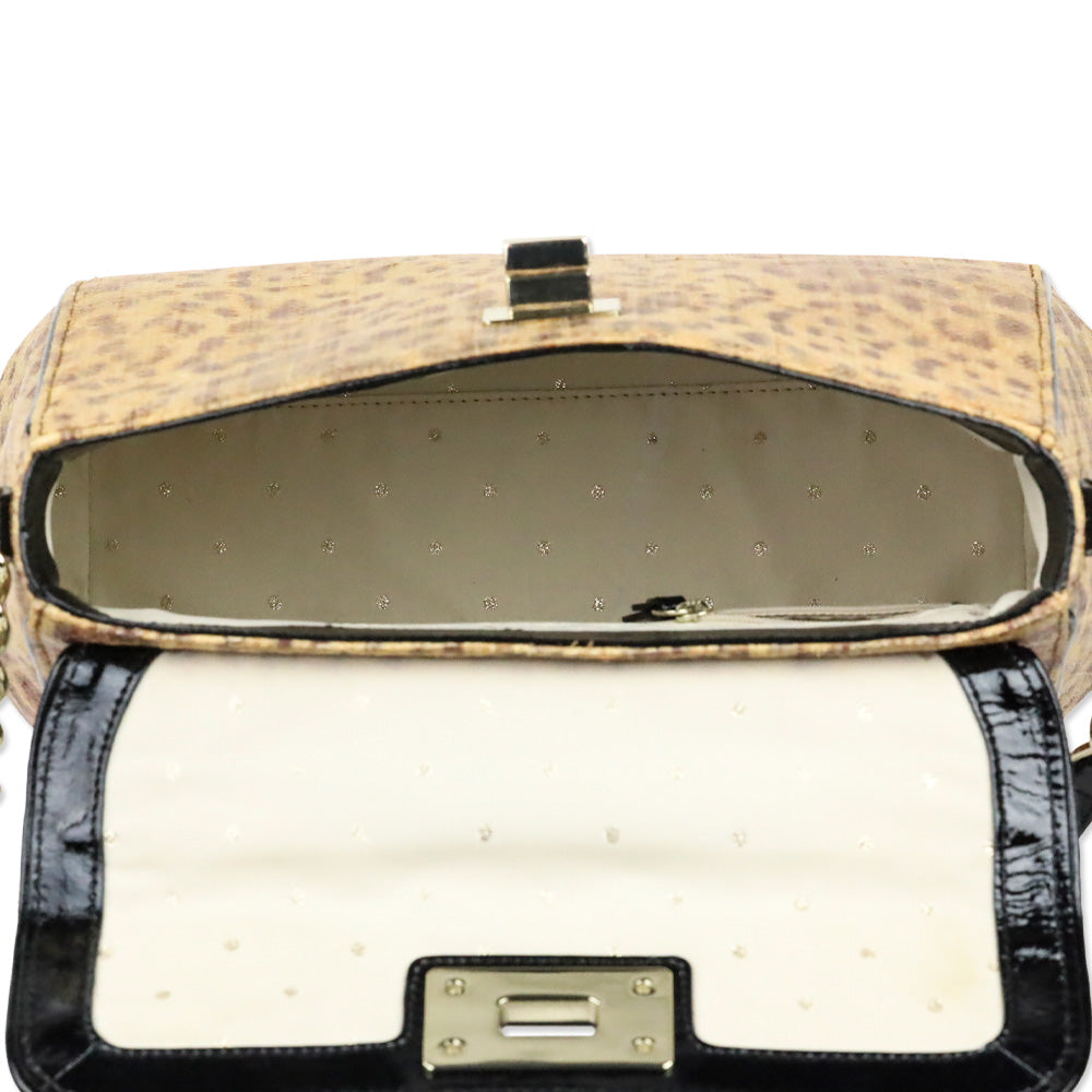 Kate Spade Leopard Print Raffia Tiki Little Nadine Bag